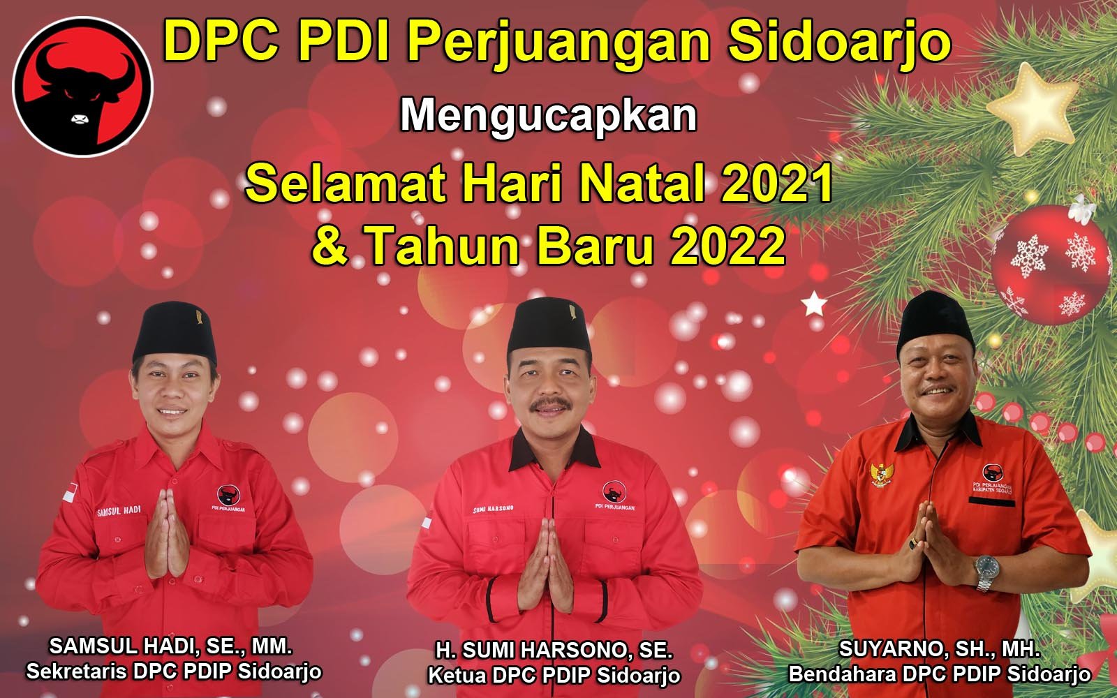 Dpc Pdip Sidoarjo Mengucapkan Selamat Hari Natal Dan Tahun Baru