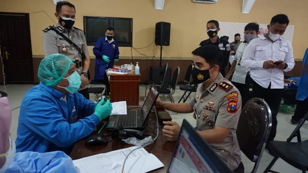 Donor Darah jadi Serangkaian Acara Polresta Mojokerto Menyambut HUT Bhayangkara