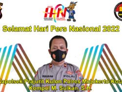 Kapolsek Prajurit Kulon Kompol M. Sulkan, S.H. Mengucapkan Selamat Hari Pers 2022