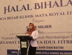 Hadiri Halal Bihalal Bersama Klinik Mata Royal EDC Mojosari, Bupati Ikfina Ajak Masyarakat Peduli Kesehatan Mata