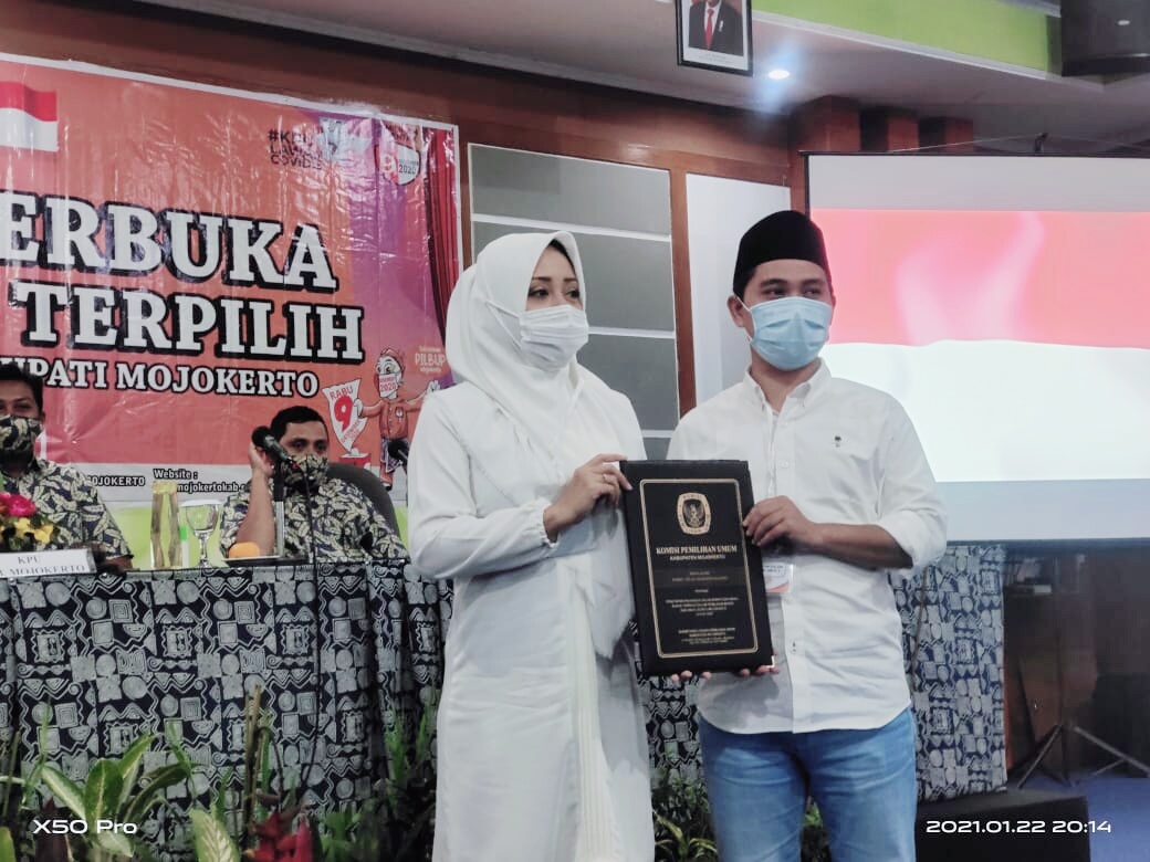 KPU Kabupaten Mojokerto Menetapkan Bupati dan Wakil Bupati Terpilih