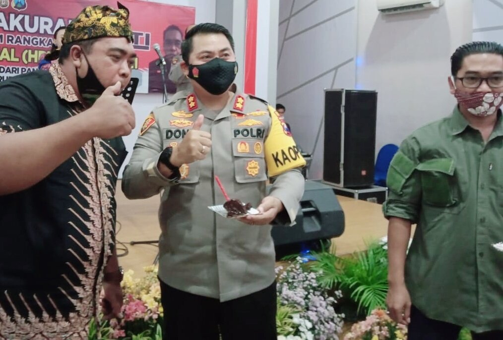 Kapolres Mojokerto Tasyakuran HPN 2021 Bersama Media