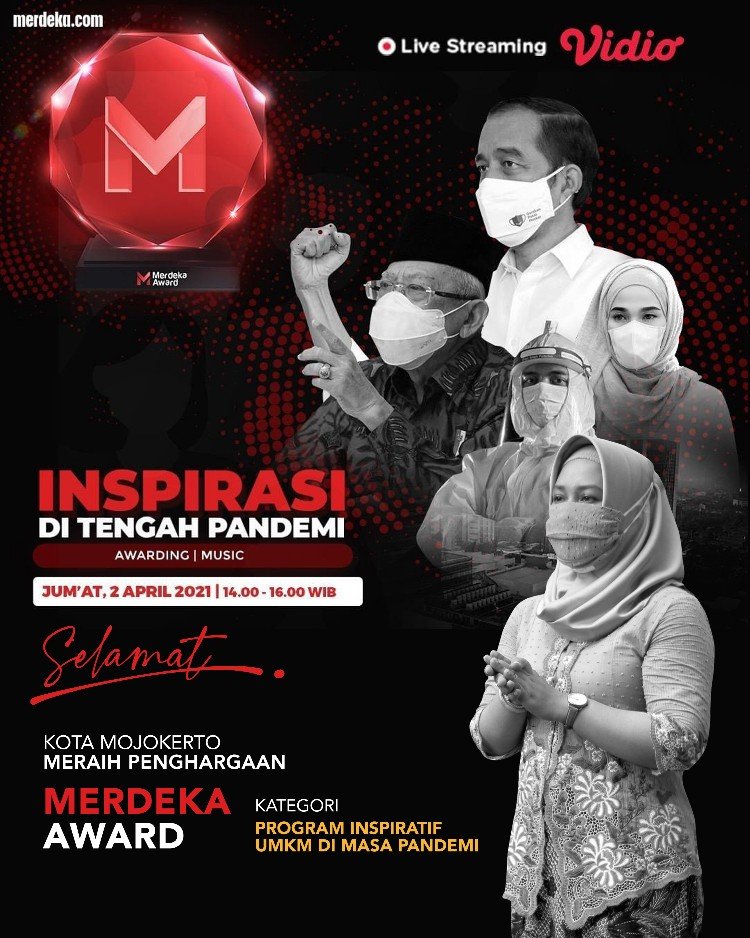 Jadi Inspirasi di Tengah Pandemi, Kota Mojokerto Raih Penghargaan Merdeka Award