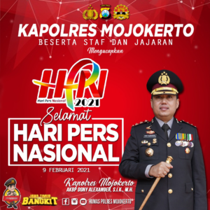 Kapolres Mojokerto Mengucapkan Selamat Hari Pers 2021