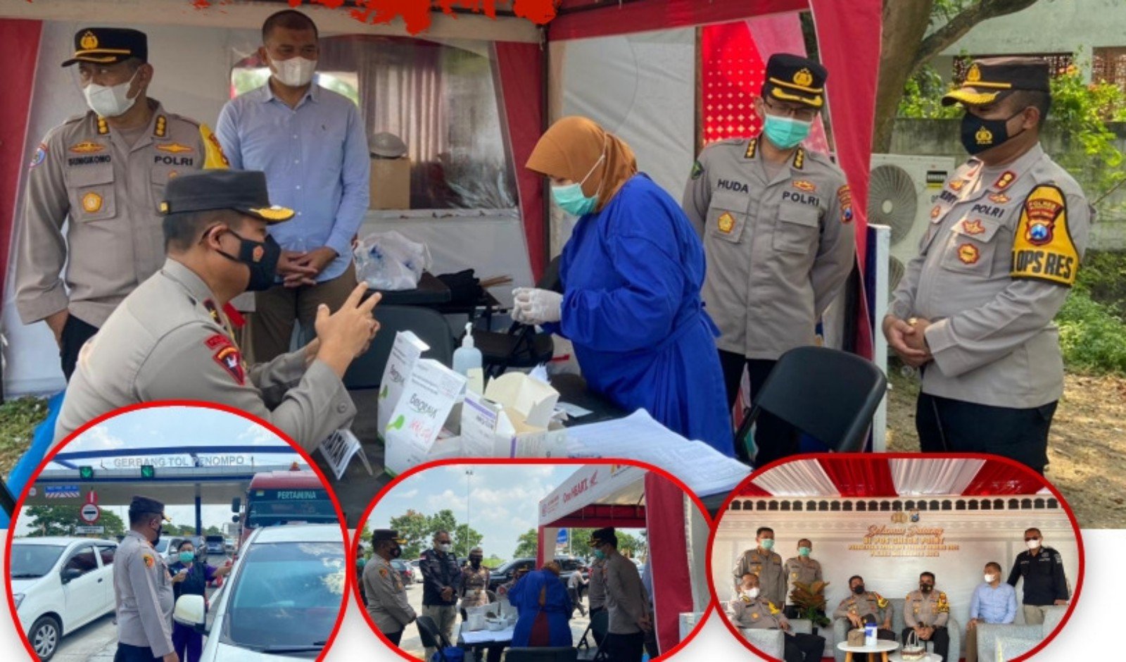 Wakapolda Jatim Tinjau Pos Cek Point Exit Tol Penompo