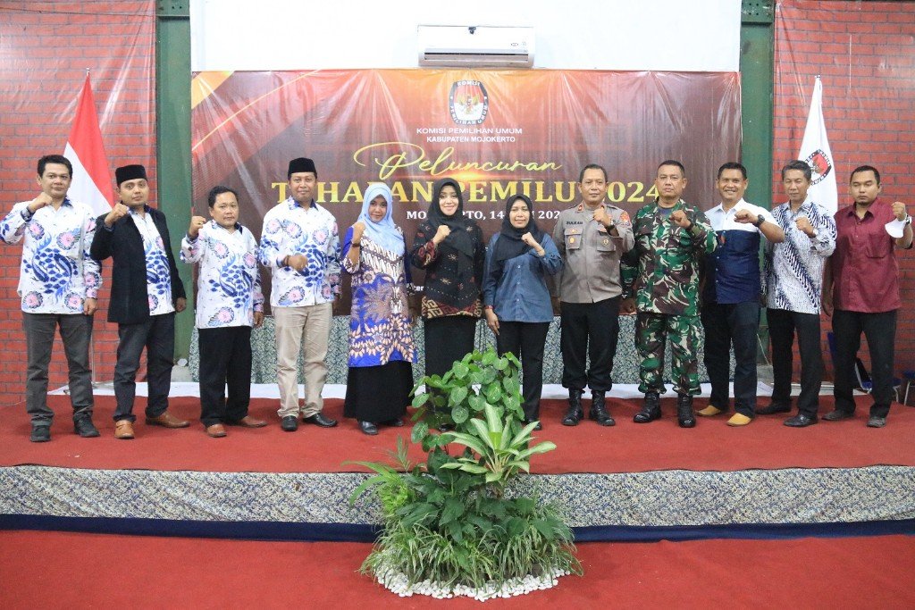 Forkopimda Kabupaten Mojokerto Ikuti Peluncuran Tahapan Pemilu 2024