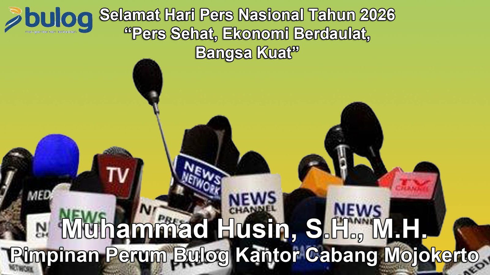 Pimpinan Perum Bulog Cabang Mojokerto Mengucapkan Selamat Hari Pers Nasional 2026