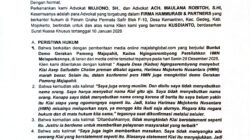 Klarifikasi/Hak Jawab dan Koreksi Firma Hammurabi & Partners Selaku Kuasa Hukum Kades Ngingasrembyong