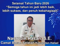 Camat Bacan Selatan Kabupaten Halsel Mengucapkan Selamat Tahun Baru 2026