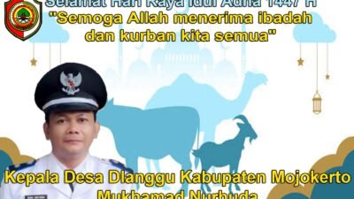 Kepala Desa Dlanggu Kabupaten Mojokerto Mengucapkan Selamat Hari Raya Idul Adha 1447 H