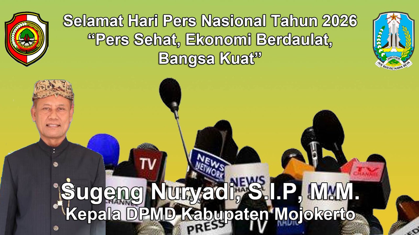 Kepala DPMD Kabupaten Mojokerto Mengucapkan Selamat Hari Pers Nasional 2026