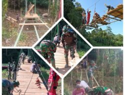 Respons Cepat TNI Bangun Jembatan Gantung Garuda di Tanggamus, Akses Warga Pekon Umbar Segera Terhubung