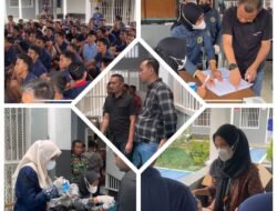 Perkuat Komitmen Zero Narkoba, Rutan Kelas I Bandar Lampung Gelar Tes Urine Bersama BNN dan TNI