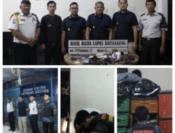 Kalapas Kotaagung Ruh Harijadi Pimpin Langsung Razia Malam, Sita Handphone dan Berbagai Barang Terlarang dari Kamar Hunian Warga Binaan
