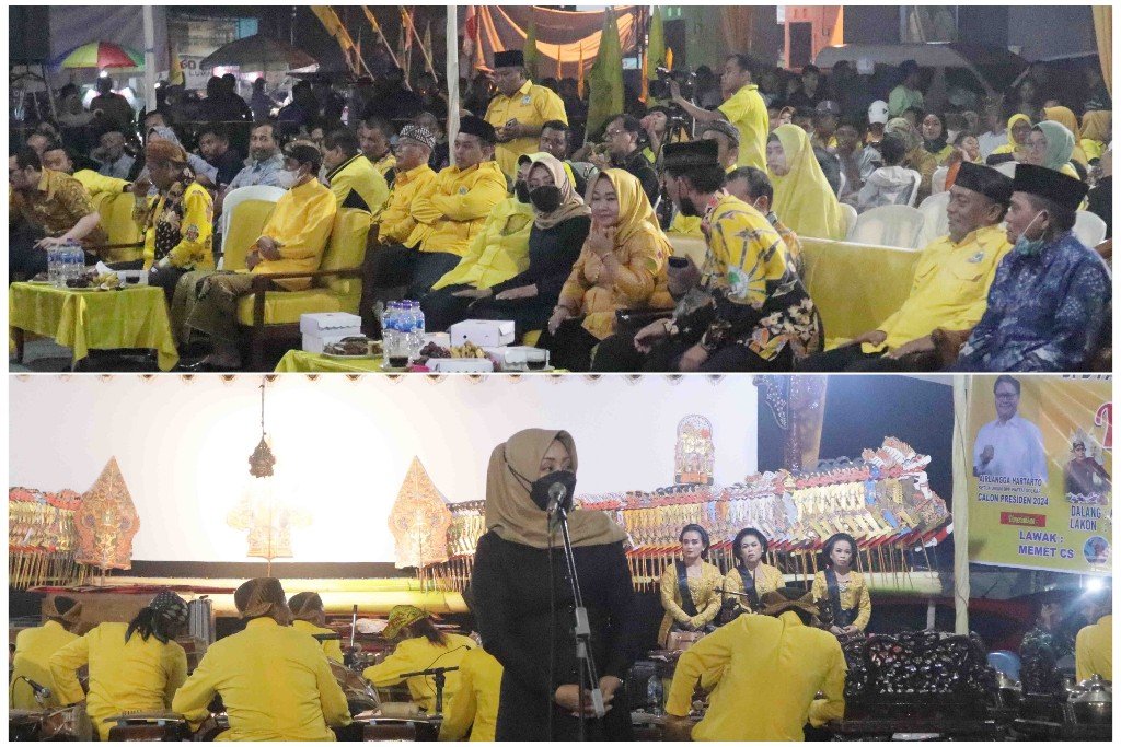 Dekat dengan Masyarakat, Golkar Kabupaten Mojokerto Adakan Pagelaran Wayang Kulit