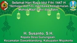 Kepala Desa Gunungsari, Dawarblandong, Mojokerto Mengucapkan Selamat Hari Raya Idul Fitri 1447 H