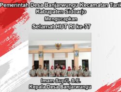 Pemerintah Desa Banjarwungu Kecamatan Tarik Kabupaten Sidoarjo Mengucapkan Selamat HUT RI ke-77