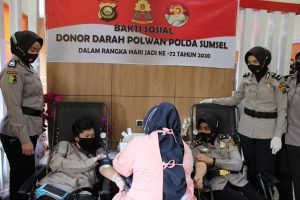 Bhakti Sosial Donor Darah Polwan Polda Sumsel