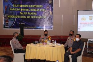 Silaturahmi Kamtibmas Kapolda Sumsel dengan PHRI dalam Rangka menghadapi natal dan tahun baru 2021
