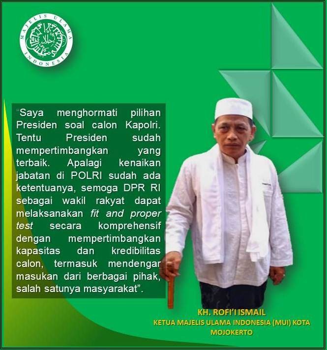 Ketua MUI Kota Mojokerto Dukung Komjen Listyo Sebagai Calon Kapolri