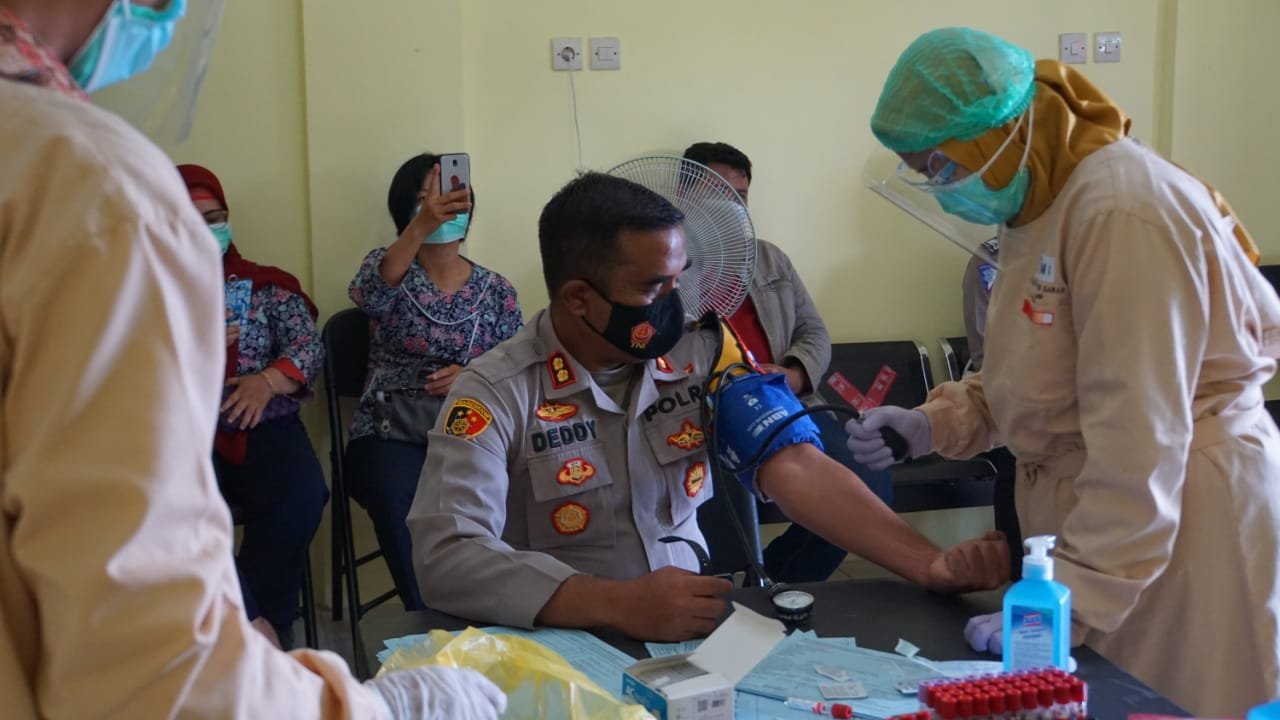 Kapolresta Mojokerto Skrining Donor Darah Plasma Konvalesen