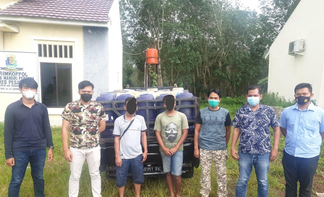 Polres Pesawaran Lampung berhasil menangkap terduga penyelundup BBM
