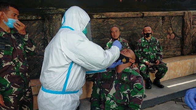 Yakinkan Bebas Covid-19, Personel Kodim 0815/Mojokerto Jalani Test Rapid