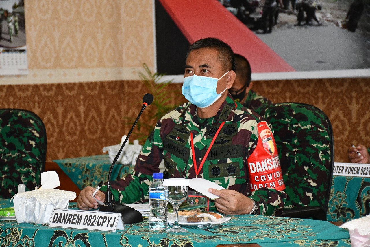 Danrem 082/CPYJ Ikuti Rapat Rencana TMMD ke-110 Tahun 2021 Secara Vicon