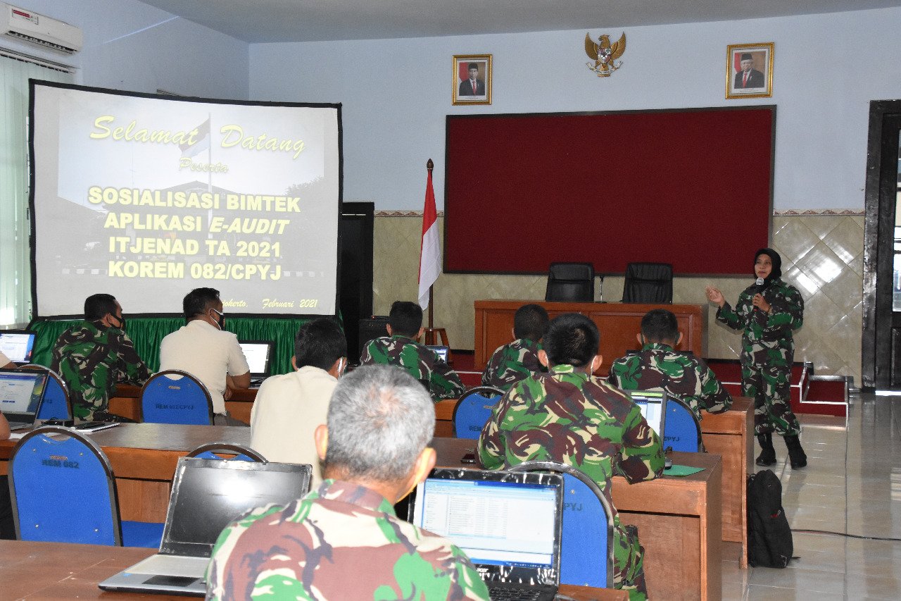 Pasiren Korem 082/CPYJ selenggarakan Sosialisasi Bimbingan Teknis E-Audit Itjenad