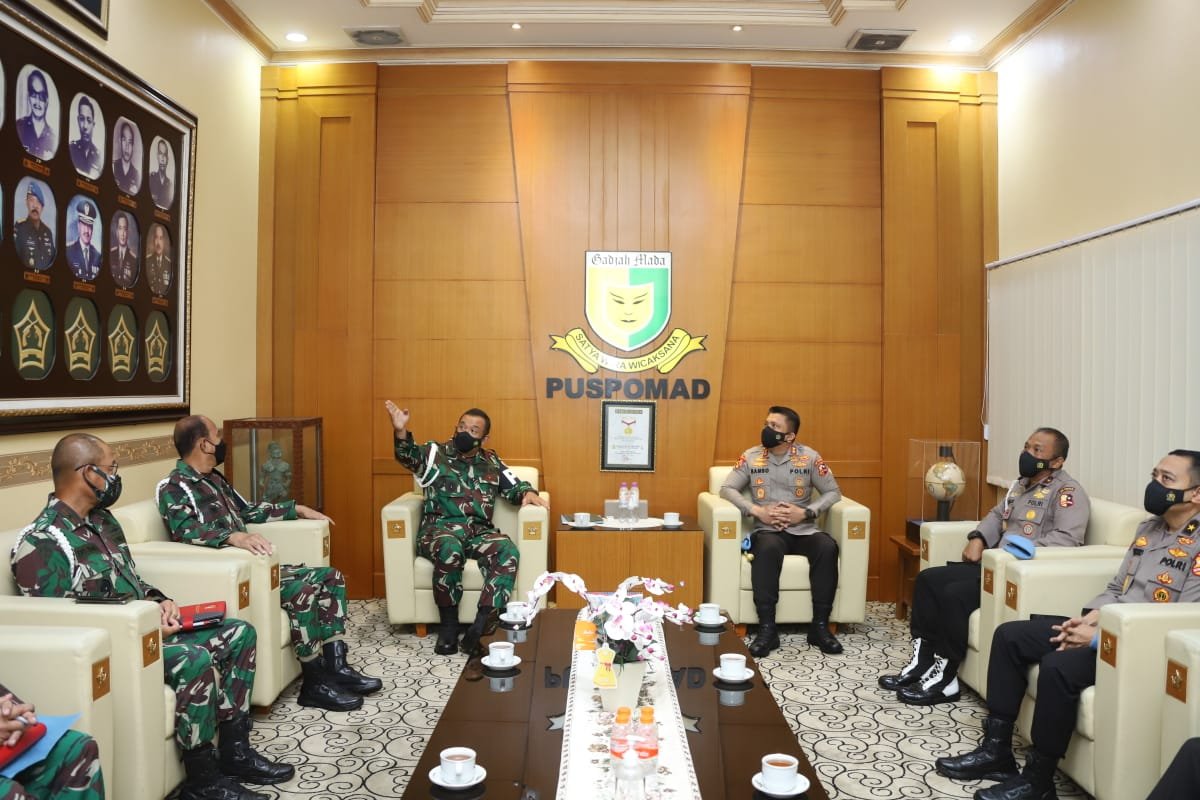 Kadiv Propam Polri Kunjungi Danpuspom AD
