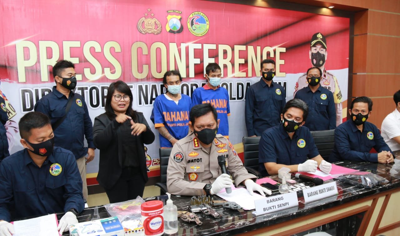 Pengedar Shabu Bersenjata Api Asal Jombang Ditangkap Polda Jatim