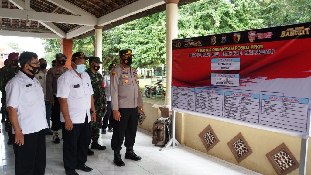 Kapolresta Mojokerto Tinjau PPKM Mikro Kupang