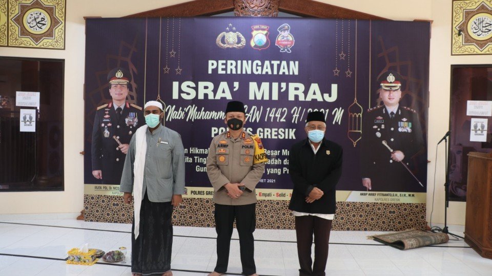 Hari ini, Polres Gresik Gelar Acara Peringatan Isra Mi'raj 1442 H