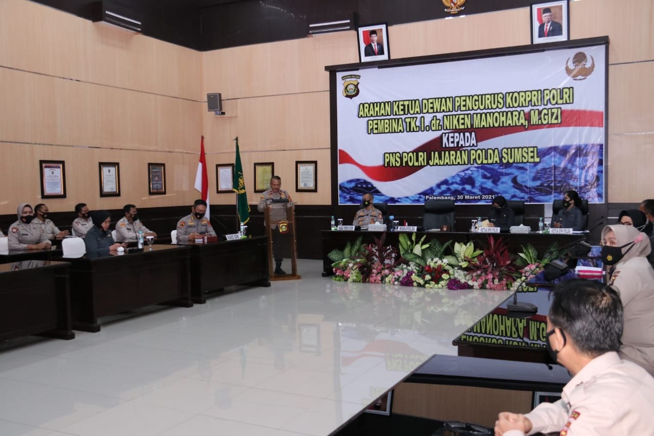Inilah Arahan Ketua Dewan Pengurus Korpri PolrI Pembina TK 1 pada PNS Polda Sumsel