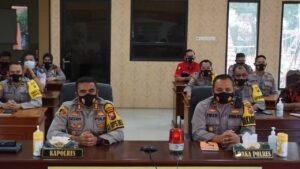 Kapolresta Mojokerto Bersama Pejabat Utama Vidcon Takimat Akhir Audit Kinerja
