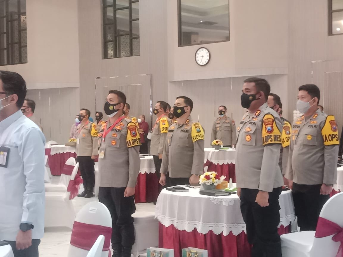 Kapolresta Mojokerto Ikuti Rakord Ops Ketupat Semeru 2021 di Polda Jatim