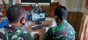 Kasiter dan para Pasiter Kodim Jajaran Korem 082/CPYJ Ikuti Kegiatan Bimnis Ketatalaksanaan Binter dan Sisrendal Binter secara Vicon