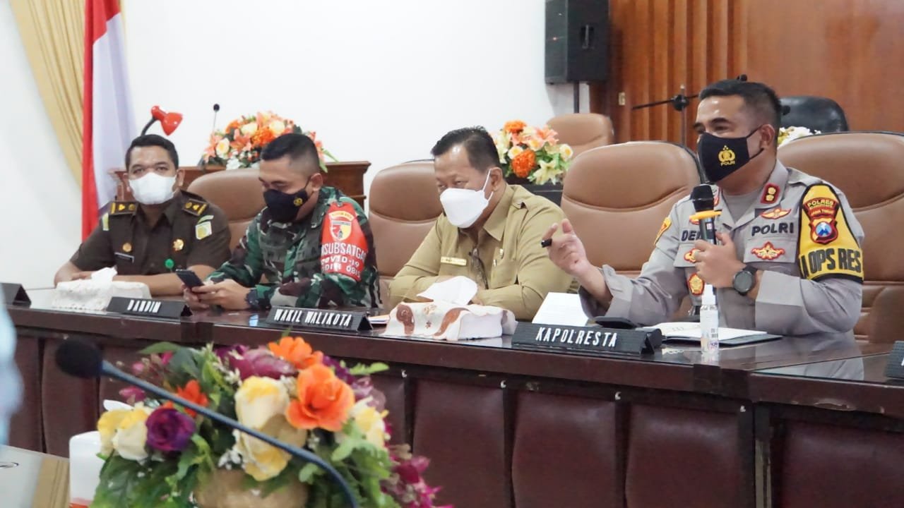 Bahas Sholat Idul Fitri, Kapolresta Mojokerto dan Forkopimda Rakord dengan Pimpinan Ormas Islam