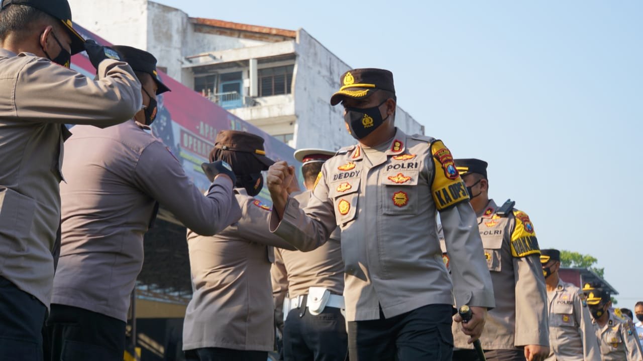 Apel Jam Pimpinan, Kapolresta Mojokerto Sampaikan Selamat Lebaran