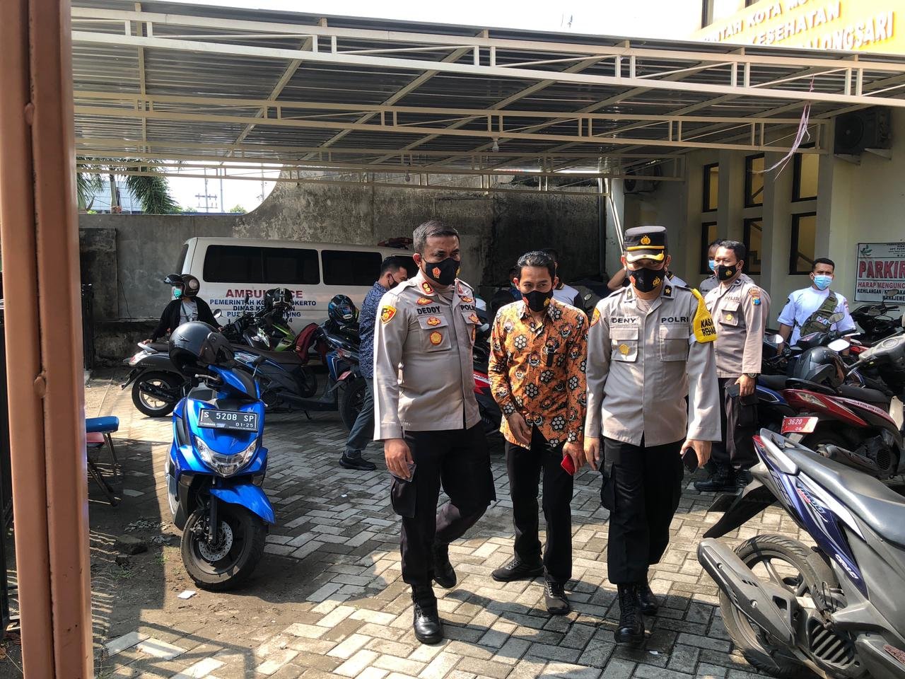 Petugas di 11 Titik Penjagaan Pos Pam Wilayah Hukum Polresta Mojokerto Jalani Sreening