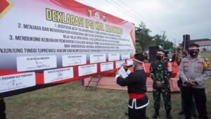 TNI-Polri di Mojokerto Latihan Bersama Para Pendekar dan Penandatanganan Deklarasi