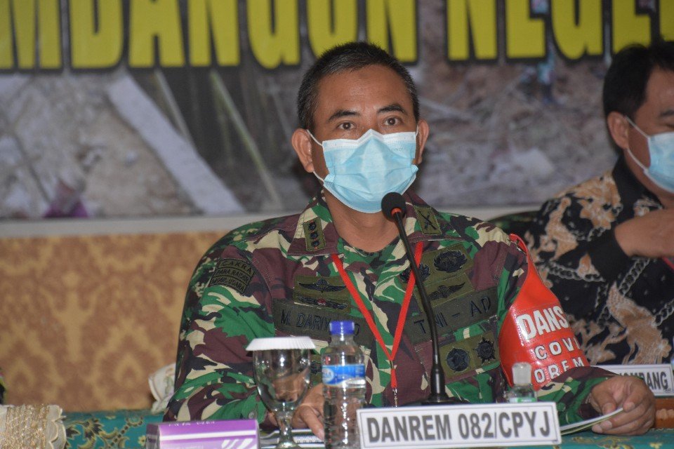 Danrem 082/CPYJ Ikuti Rakornis TMMD Ke 111 Tahun 2021 Secara Vicon