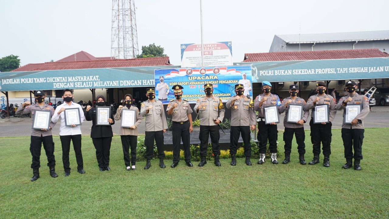 10 Personel Polresta Mojokerto Naik Pangkat, Ini Daftar Namanya