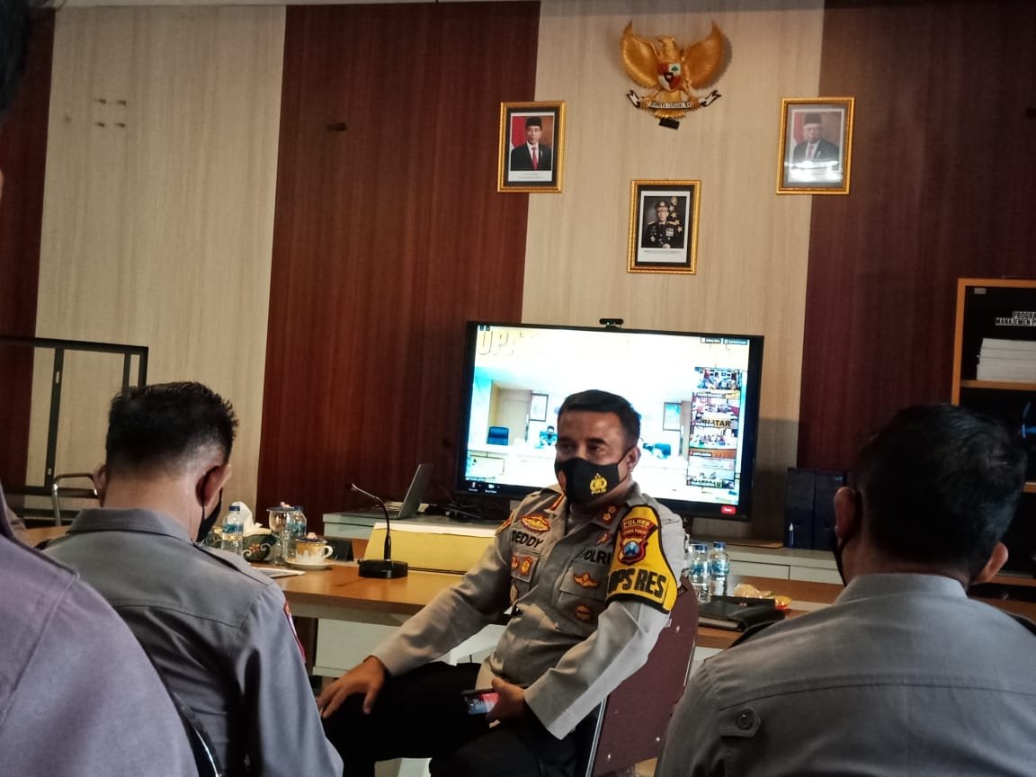 Kapolresta Mojokerto Bersama Pejabat Utama Vidcon Takimat Awal Itwasum Polri Audit Kinerja