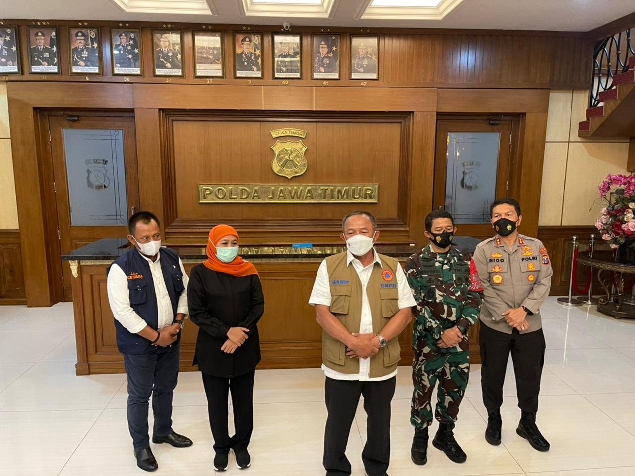 Antisipasi Peningkatan Kasus Covid-19 di Jatim, Forkopimda Rapat Koordinasi bersama BNPB