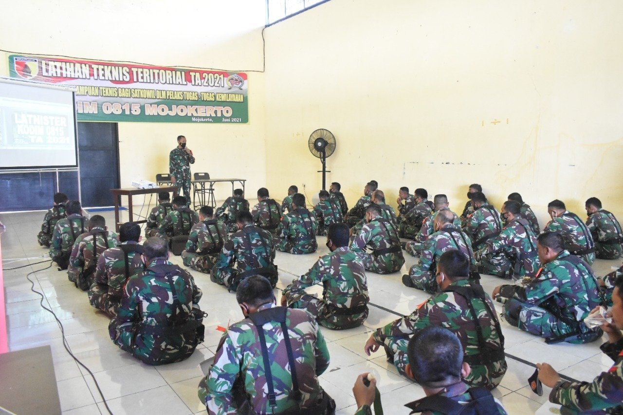 Tingkatkan Kualitas Pembinaan Wilayah, Kodim 0815/Mojokerto Gelar Latnister
