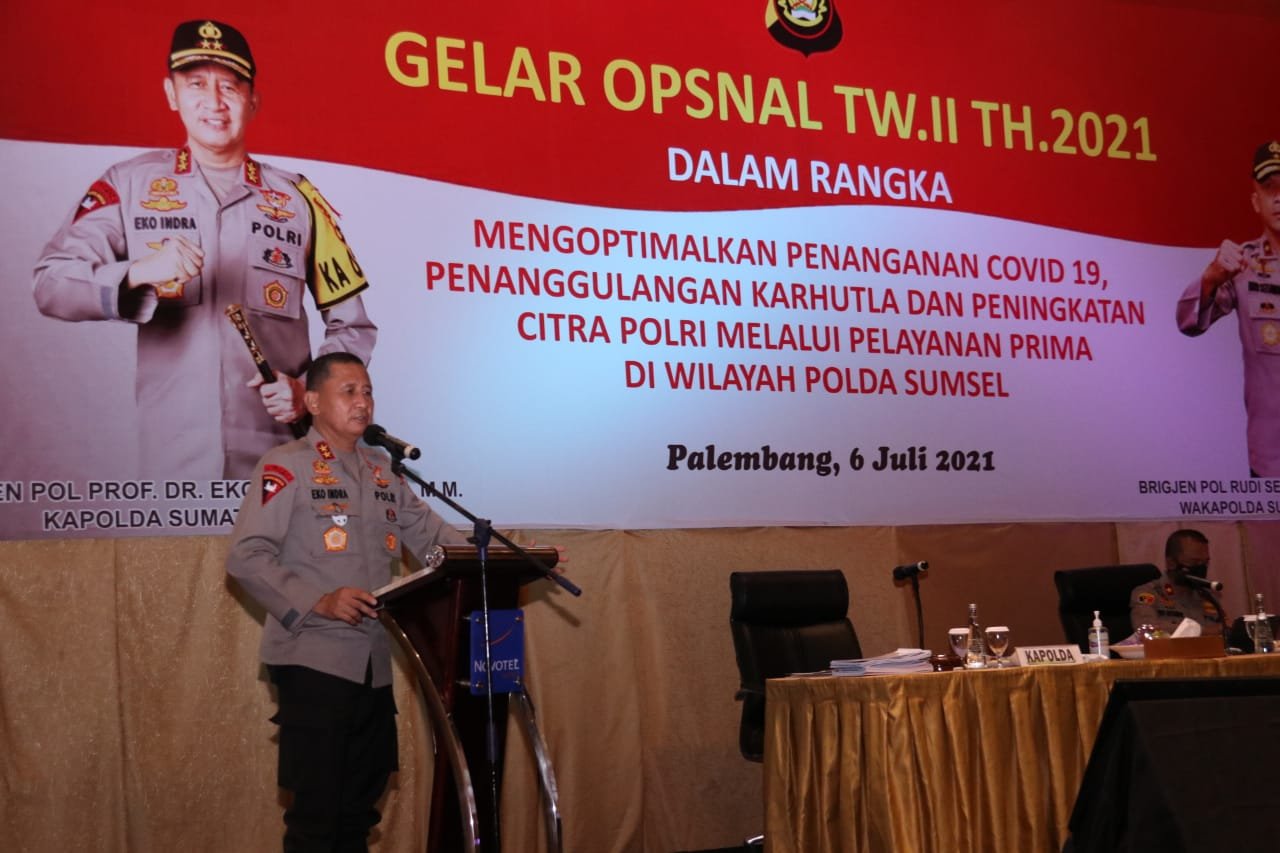 Antisipasi Penyebaran Covid 19 Polda Sumsel Lakukan Anev