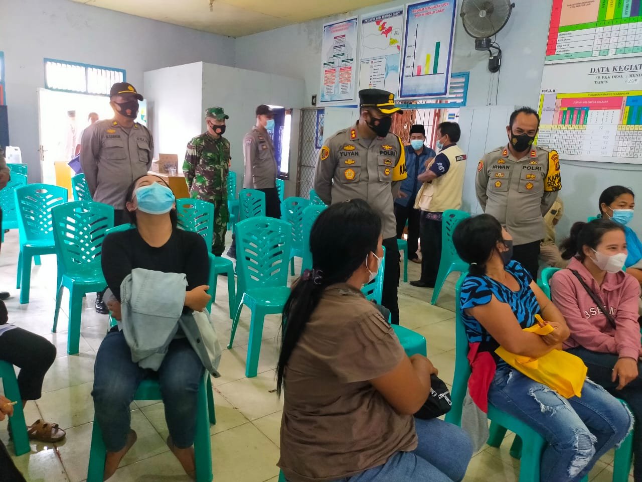Kapolres Muarojambi Tinjau Pelaksanaan Vaksinasi Covid 19 di Desa Mendalo Darat