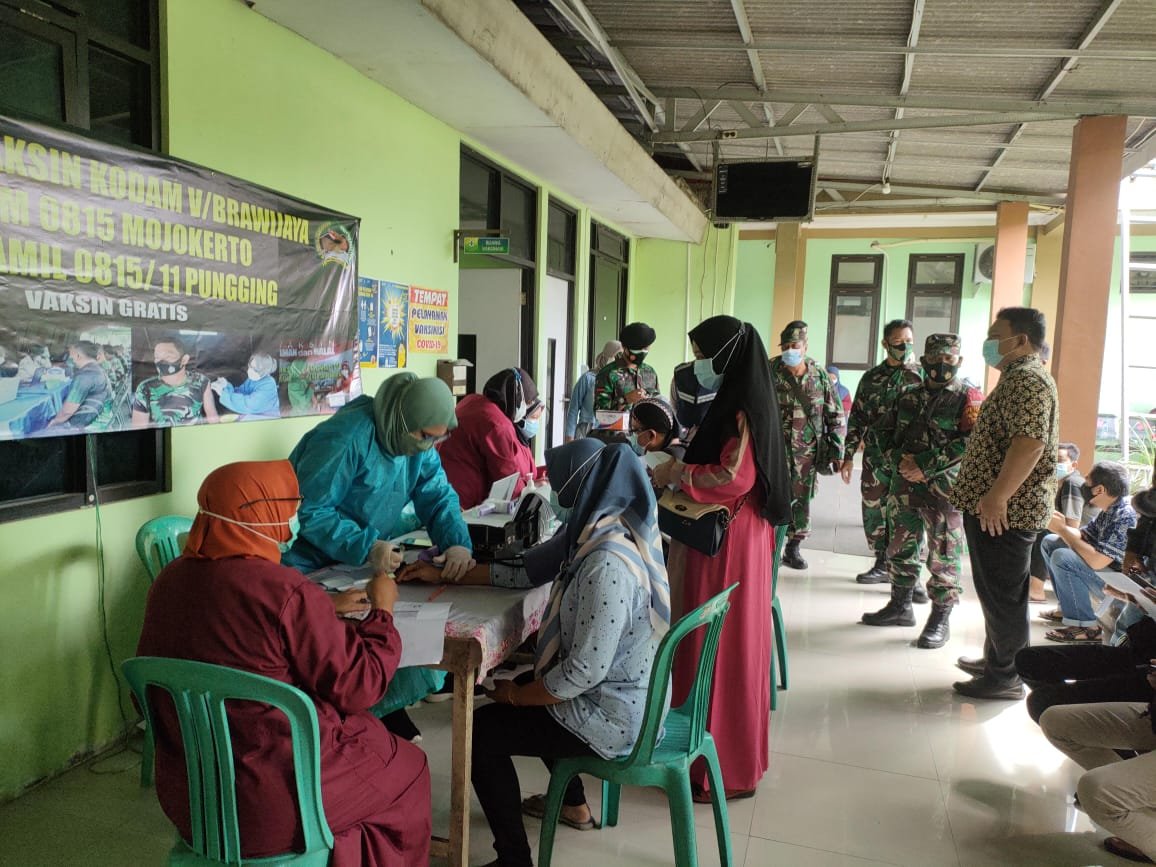 Serbuan Vaksinasi Kodam V/Brawijaya di Mojokerto Lampaui Target