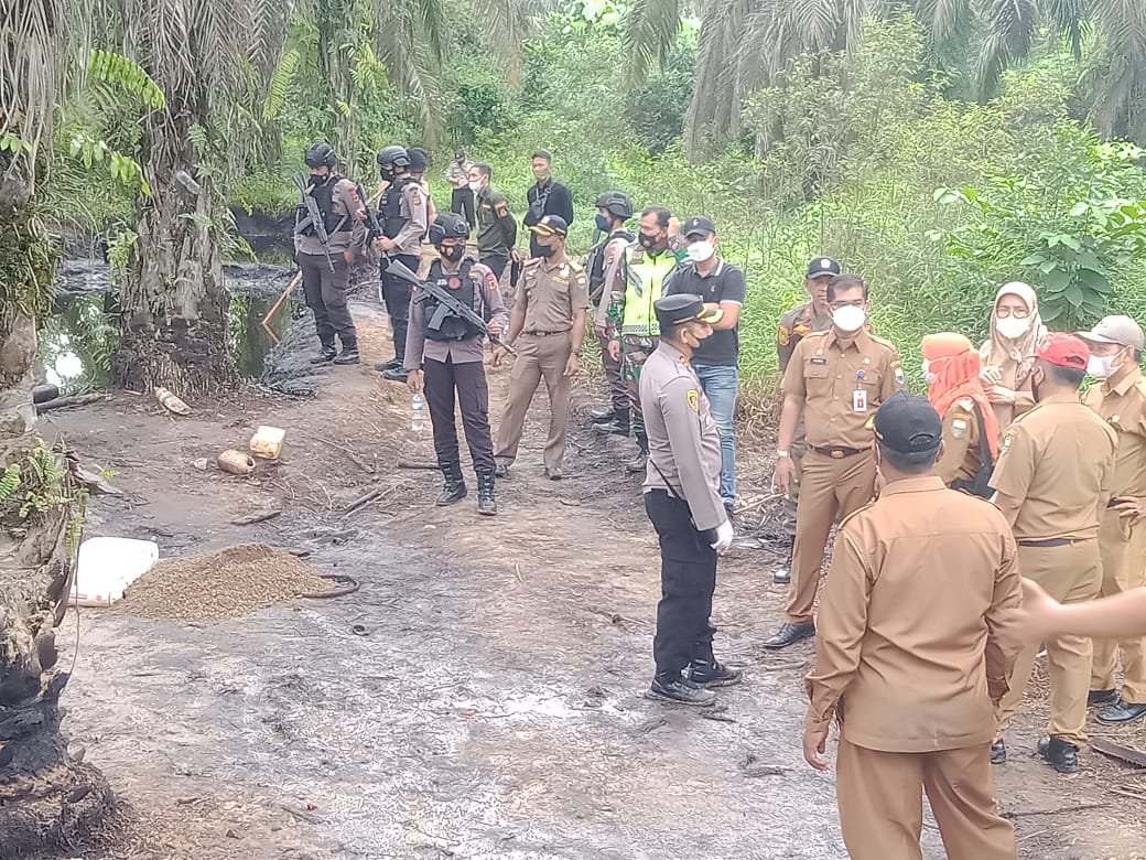 Polres Muarojambi Tertibkan Ilegal Drilling di Bukit Subur Bahar Selatan